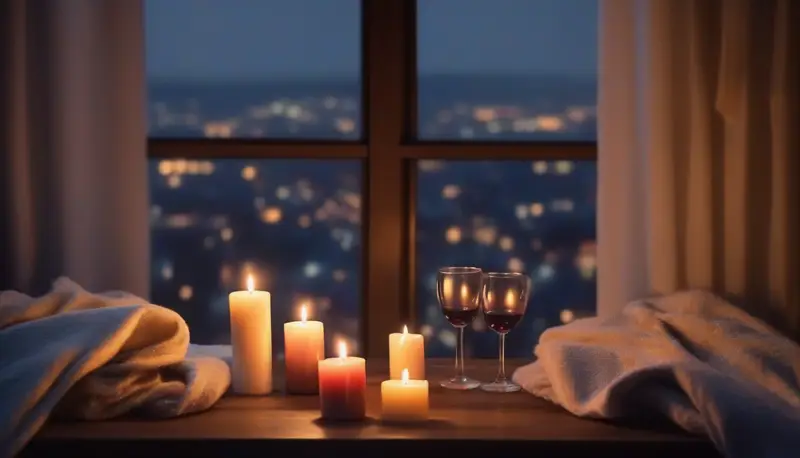 Kerzenlicht und Rotwein am Abend – eine sanfte erotische Liebesgeschichte